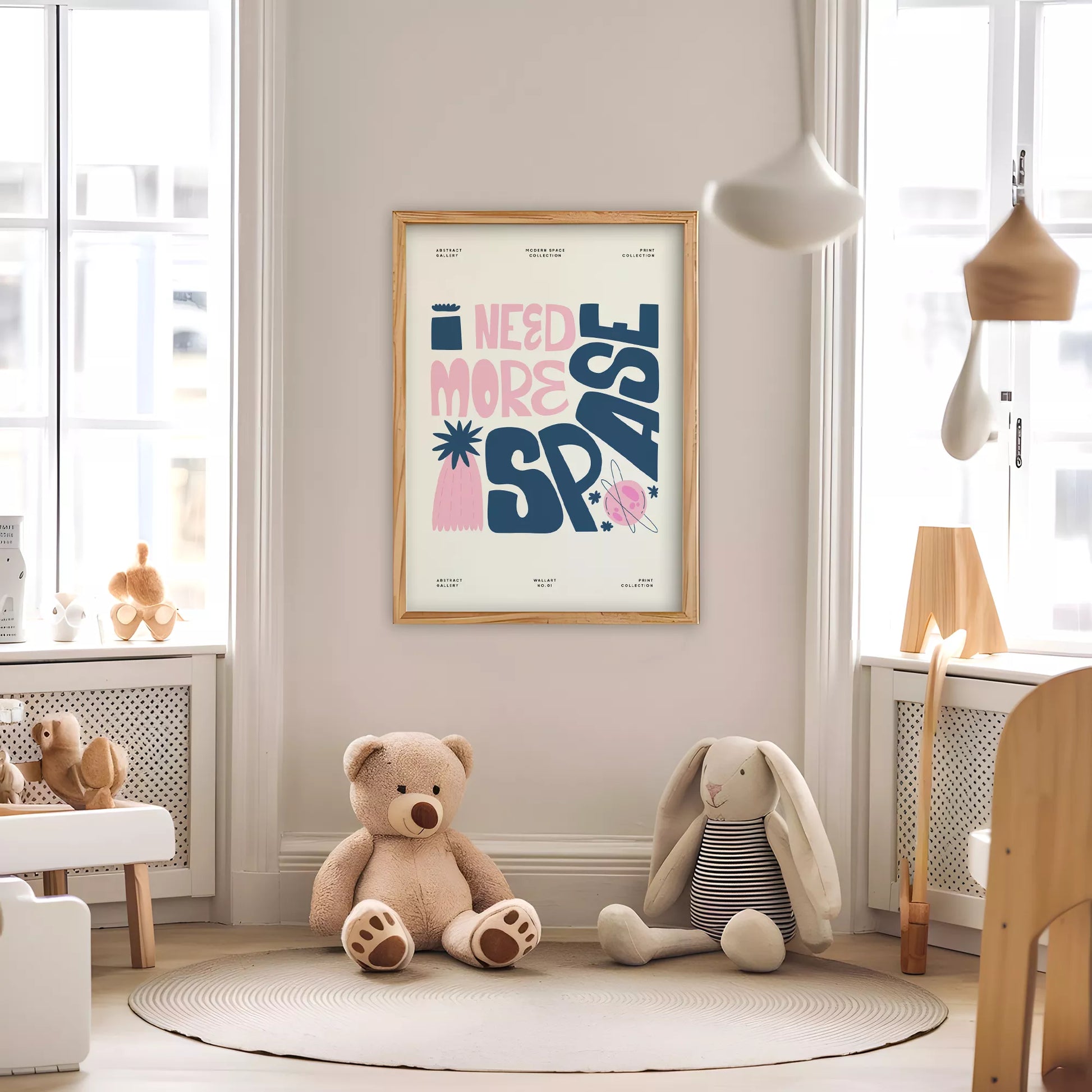 子供宇宙英語学習モチベーションポスターピンクネイビー