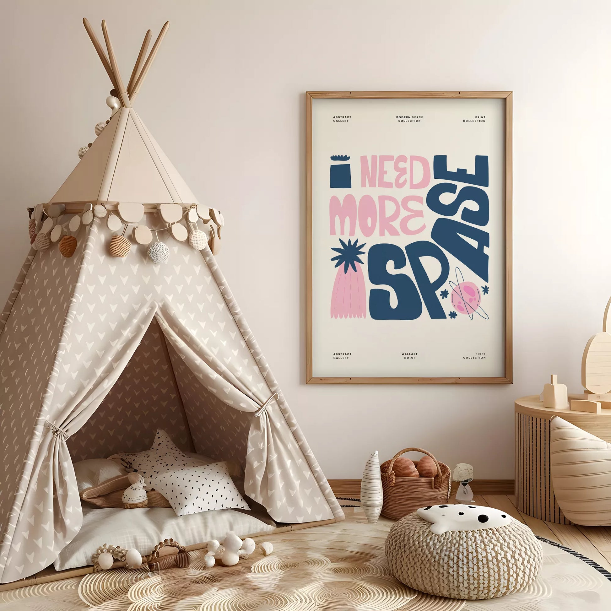 子供宇宙英語学習モチベーションポスターピンクネイビー