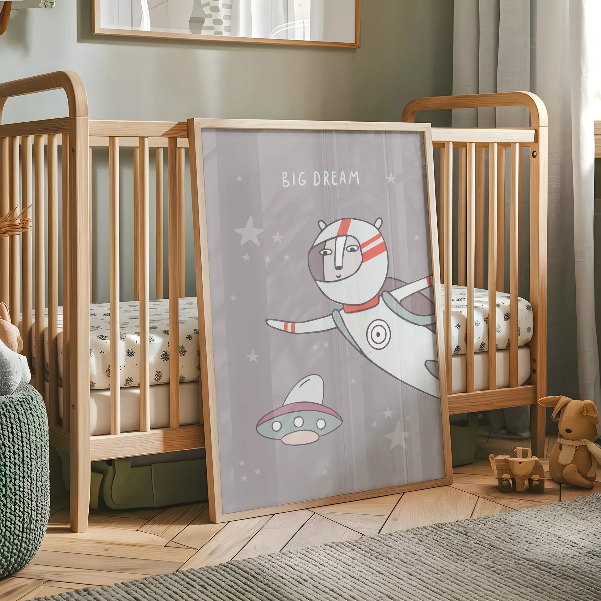 宇宙テーマのビッグドリームデザインアートポスター 子供部屋装飾