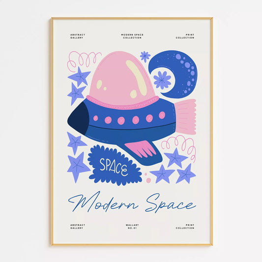 宇宙UFOキッズポスター モダンスペース子供部屋壁装飾