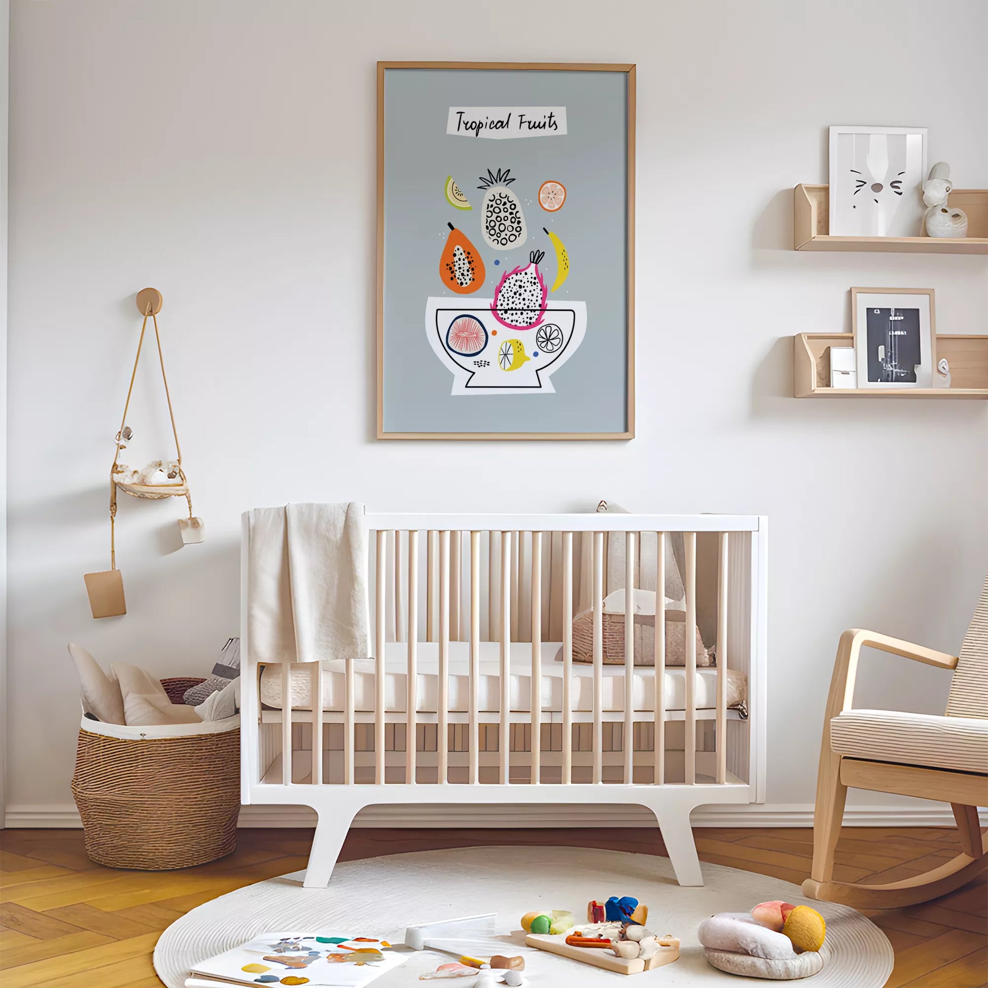 トロピカルフルーツデザインの北欧モダンアートポスター 壁掛け装飾