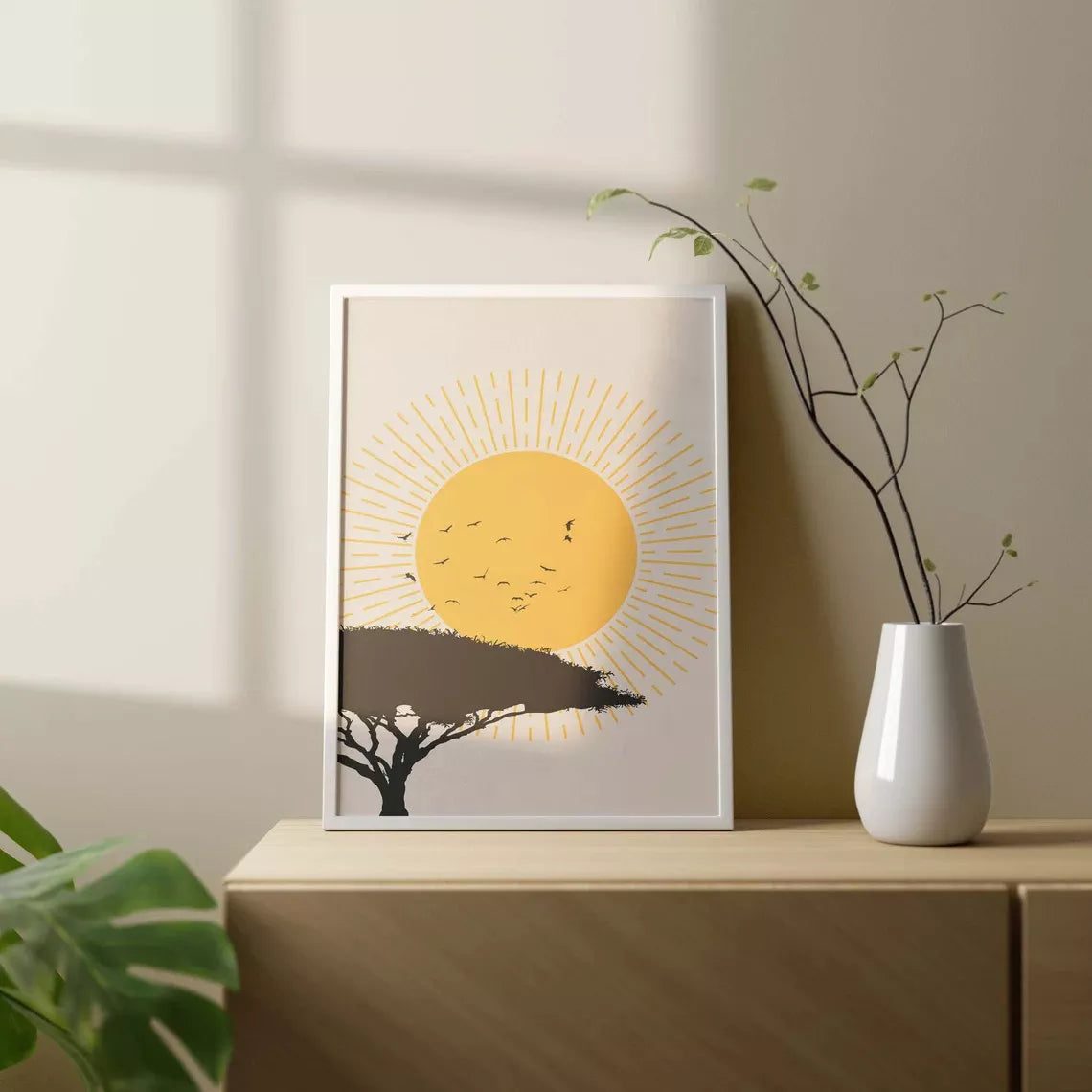 アートポスター トロピカルサンセット パームツリー 北欧モダンインテリア 3枚セット