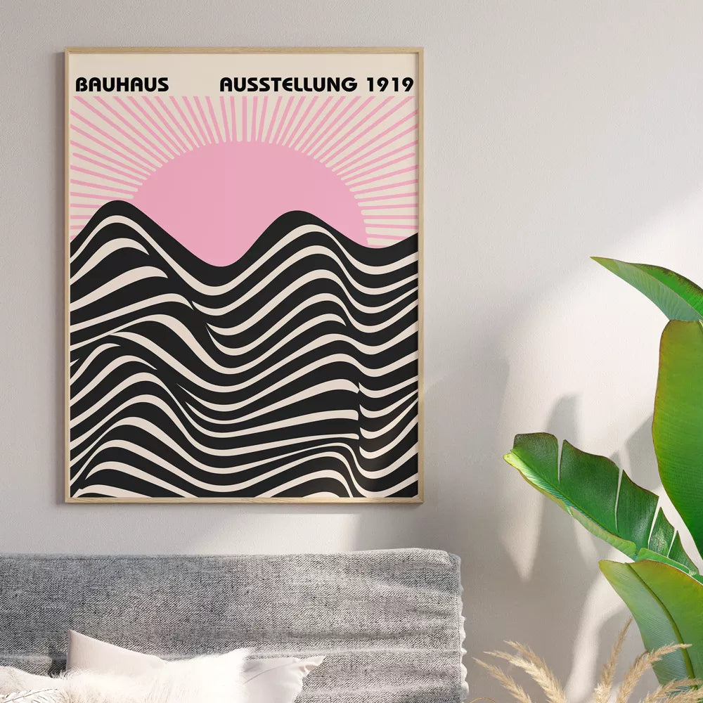 マティス、ピカソ、バウハウスの展覧会ポスター3枚セット、ピンクとモノクロ