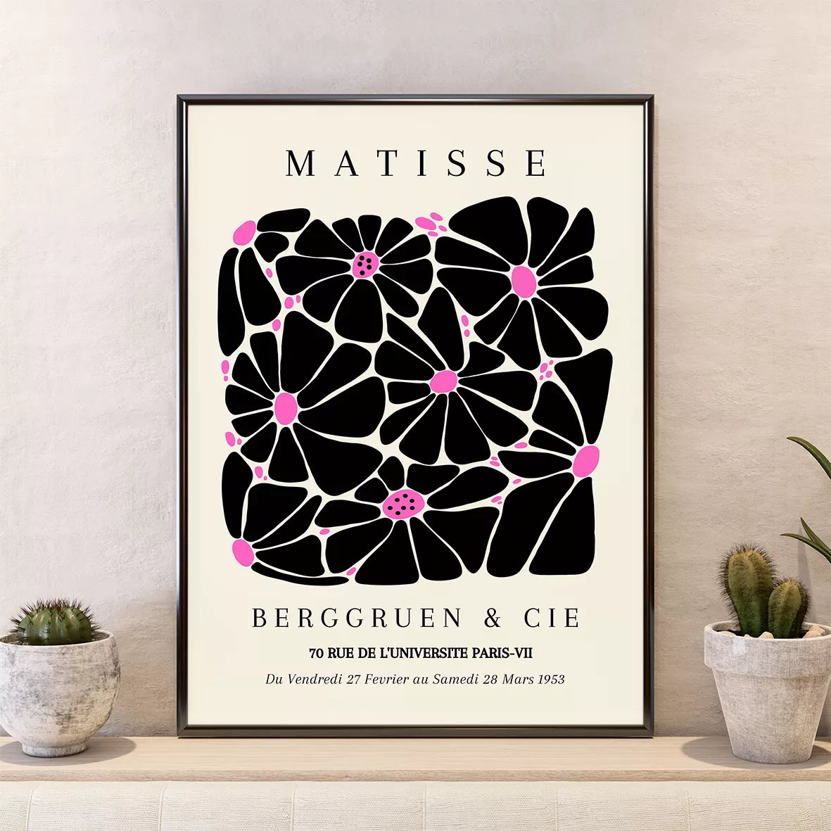 モダンアート展覧会ポスター3点セット、バウハウス、ピカソ、マティス、モノトーン