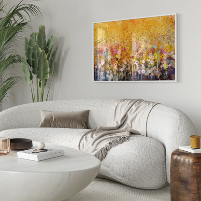 アートポスター 抽象ゴールド花畑 北欧デザイン モダンインテリア