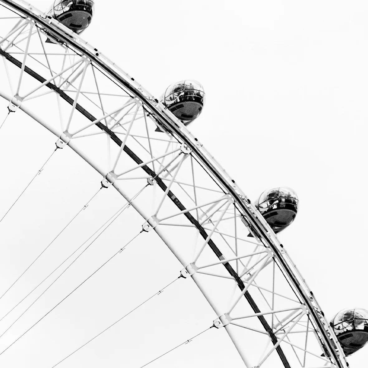 Sky High Elegance: Monochrome Ferris Wheel, Designer Fashion wall art.