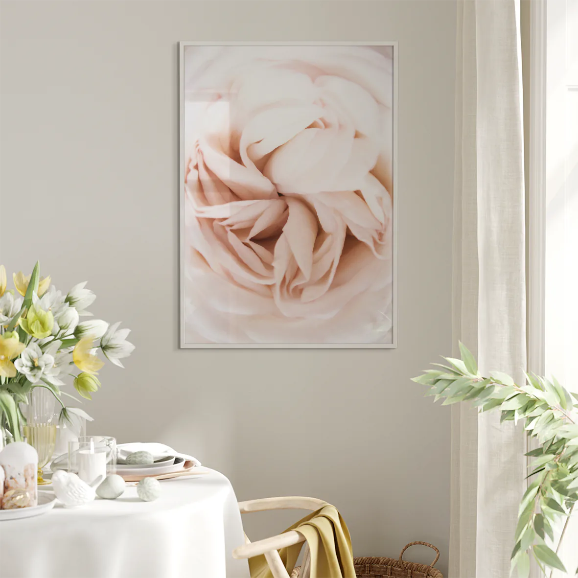 Textured pink petal art, offering a tranquil and romantic atmosphere