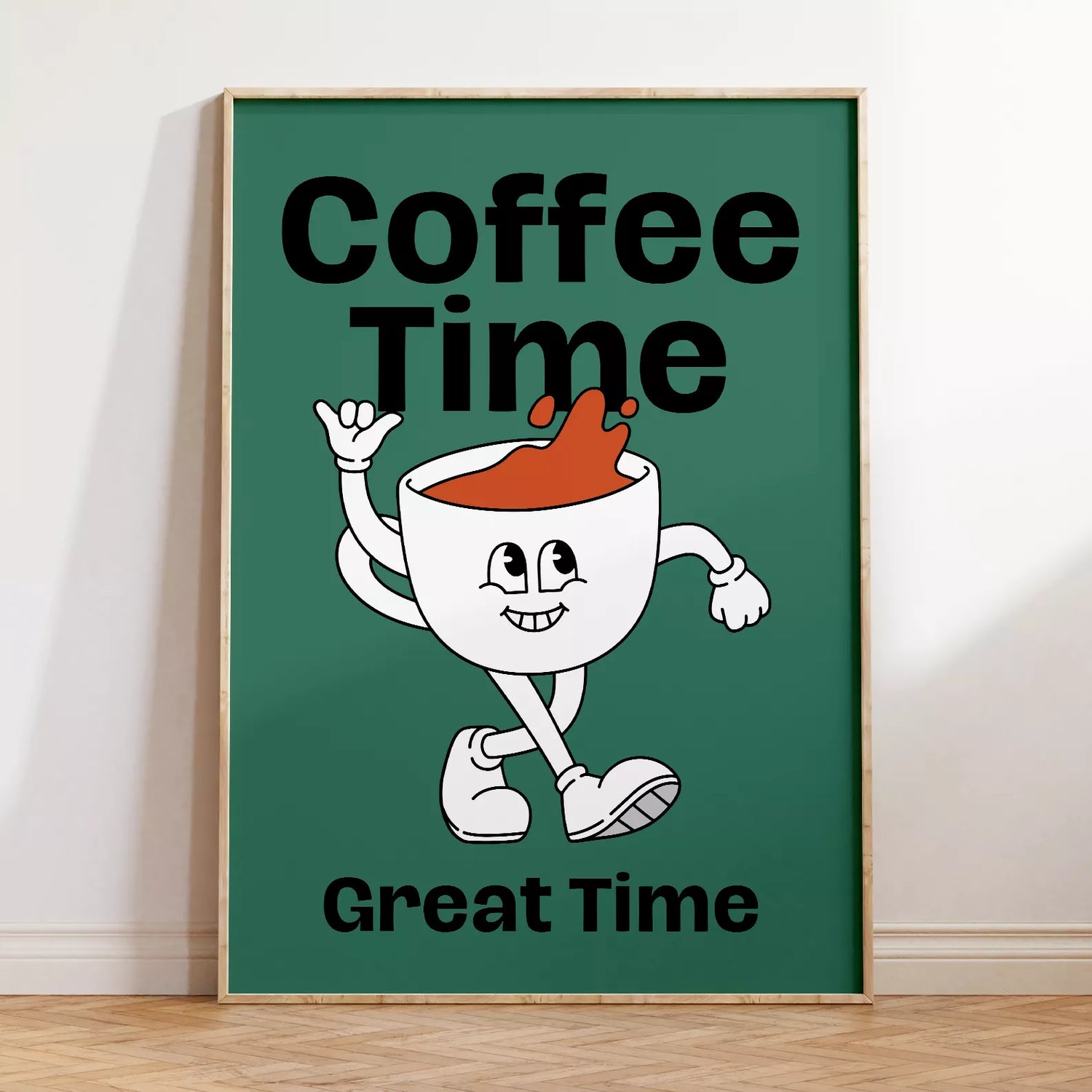 コーヒータイムをテーマにしたユニークで楽しいデザイン