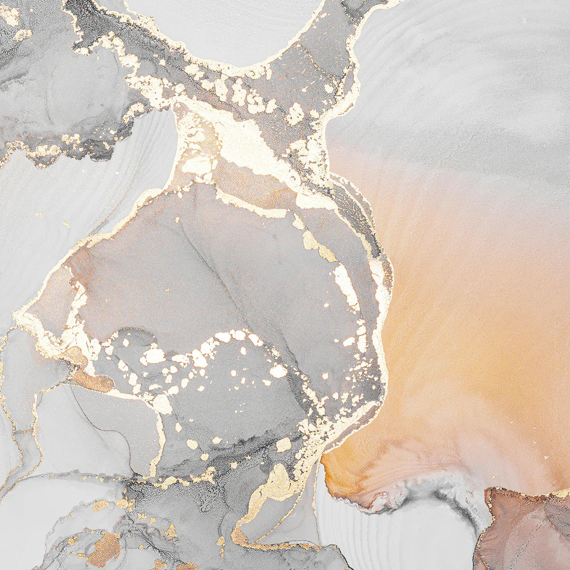 Tranquil marble and gold abstract print for sophisticated interior design