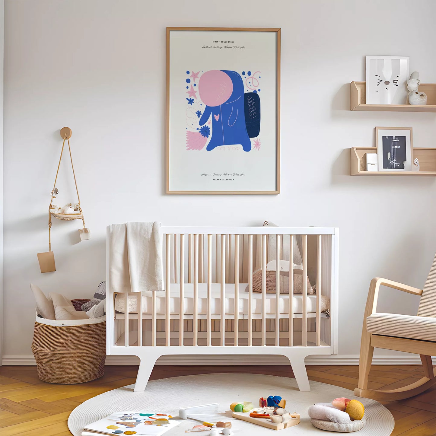 抽象画アートポスター ピンクブルー現代アート壁装飾