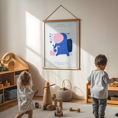 抽象画アートポスター ピンクブルー現代アート壁装飾