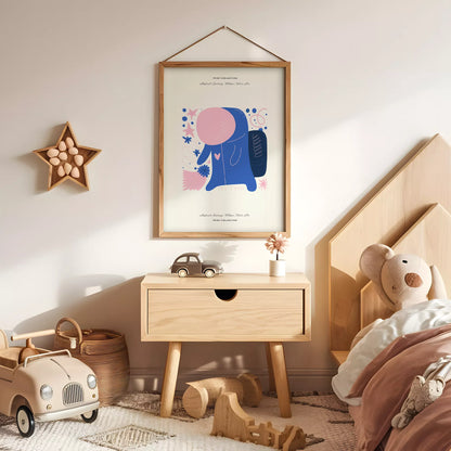 抽象画アートポスター ピンクブルー現代アート壁装飾