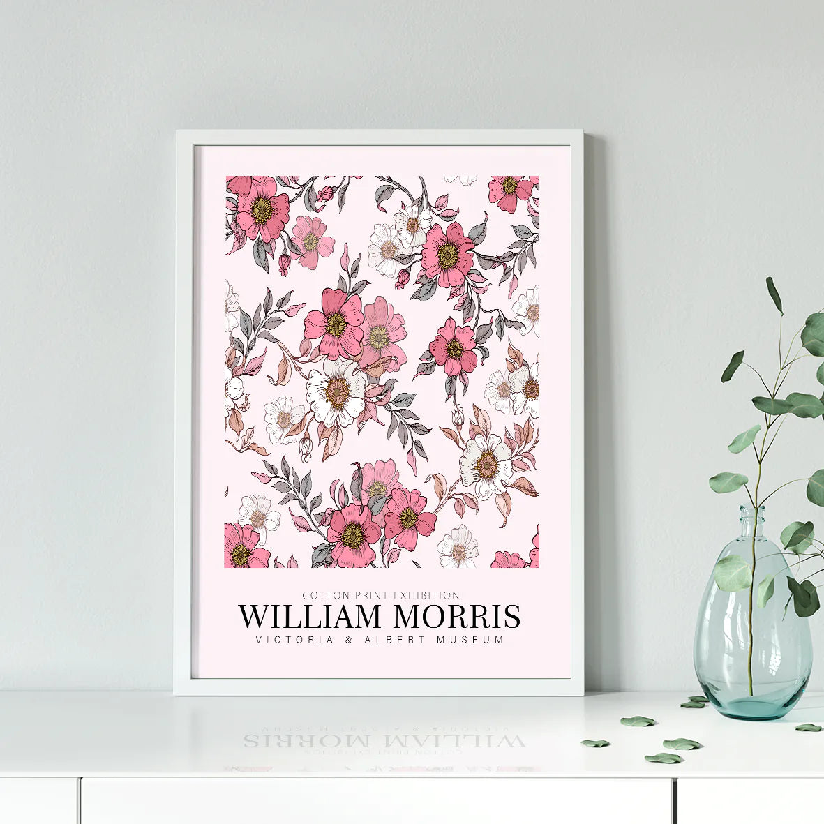 Intricately detailed floral print by William Morris