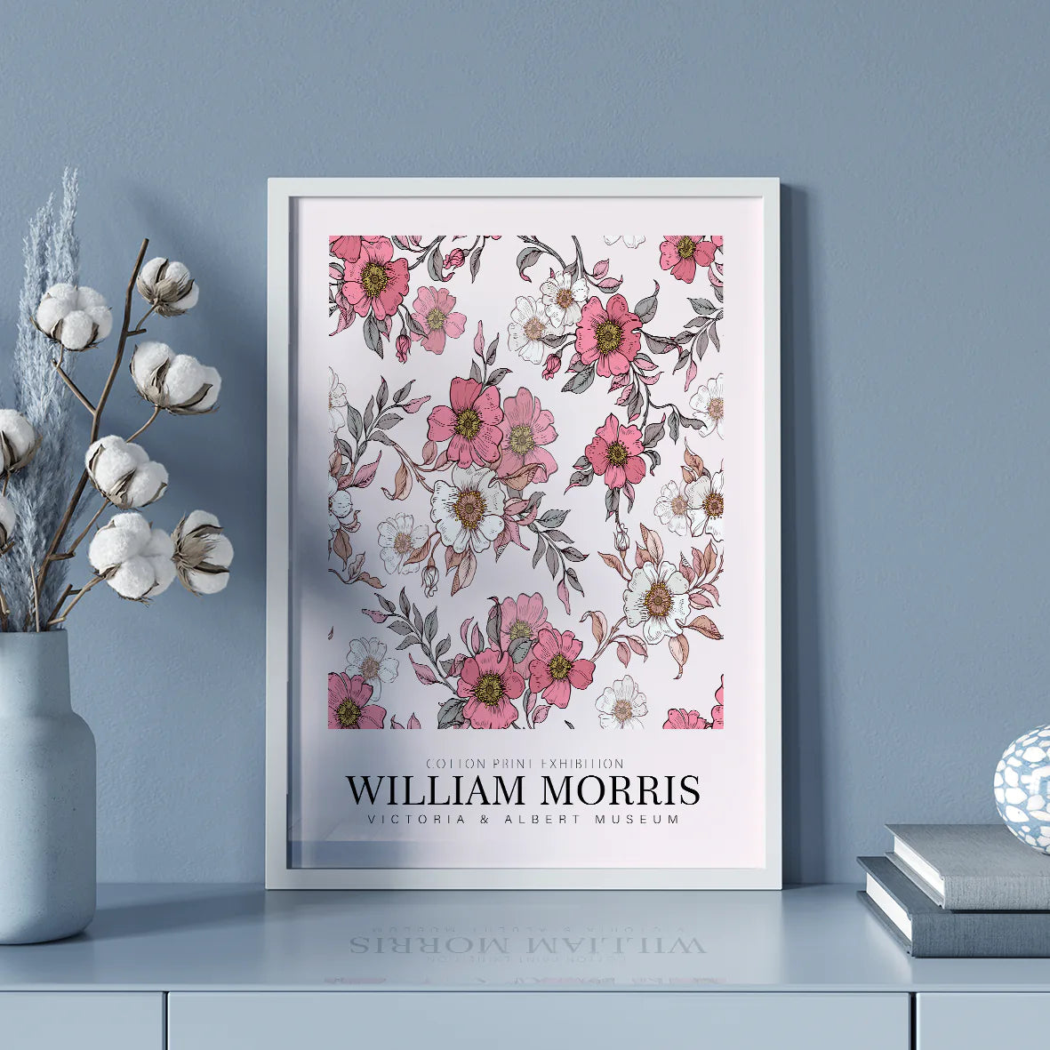 Intricately detailed floral print by William Morris