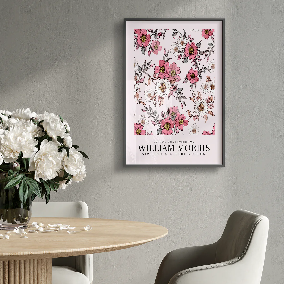 Intricately detailed floral print by William Morris