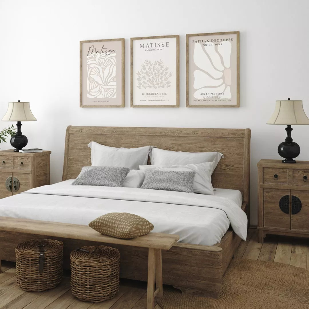 抽象ミニマルアート ベージュ グレー 北欧デザイン 3枚セット