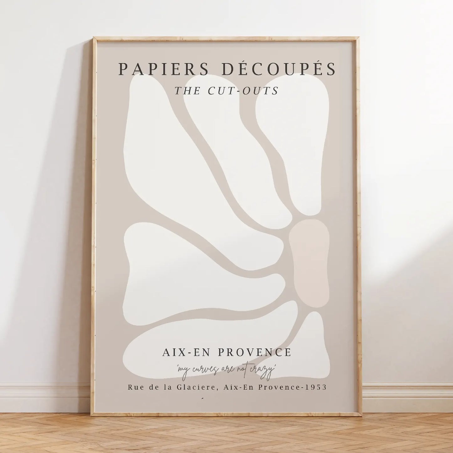 抽象ミニマルアート ベージュ グレー 北欧デザイン 3枚セット