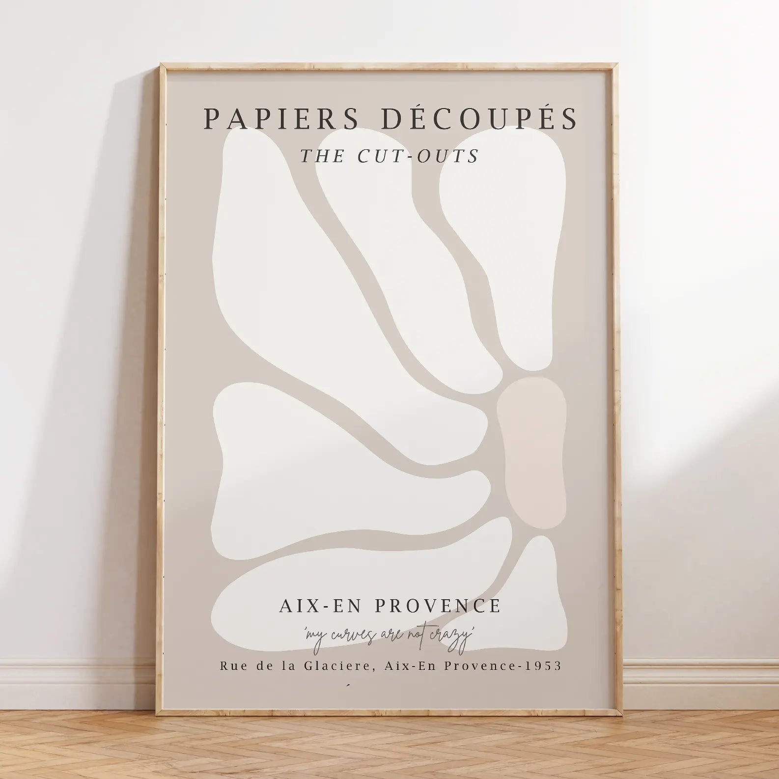 抽象ミニマルアート ベージュ グレー 北欧デザイン 3枚セット