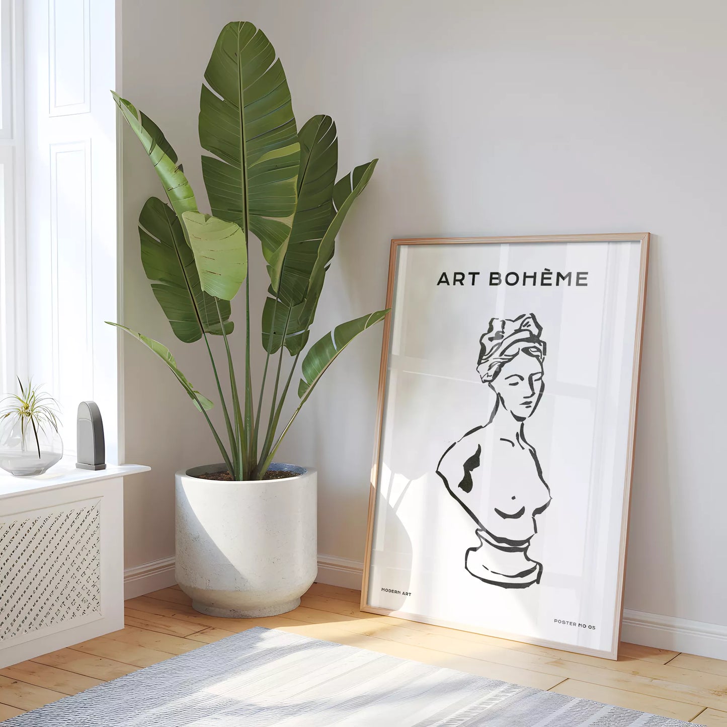 クラシック彫刻ラインアートポスター モダンインテリア ボヘミアンミニマリスト
