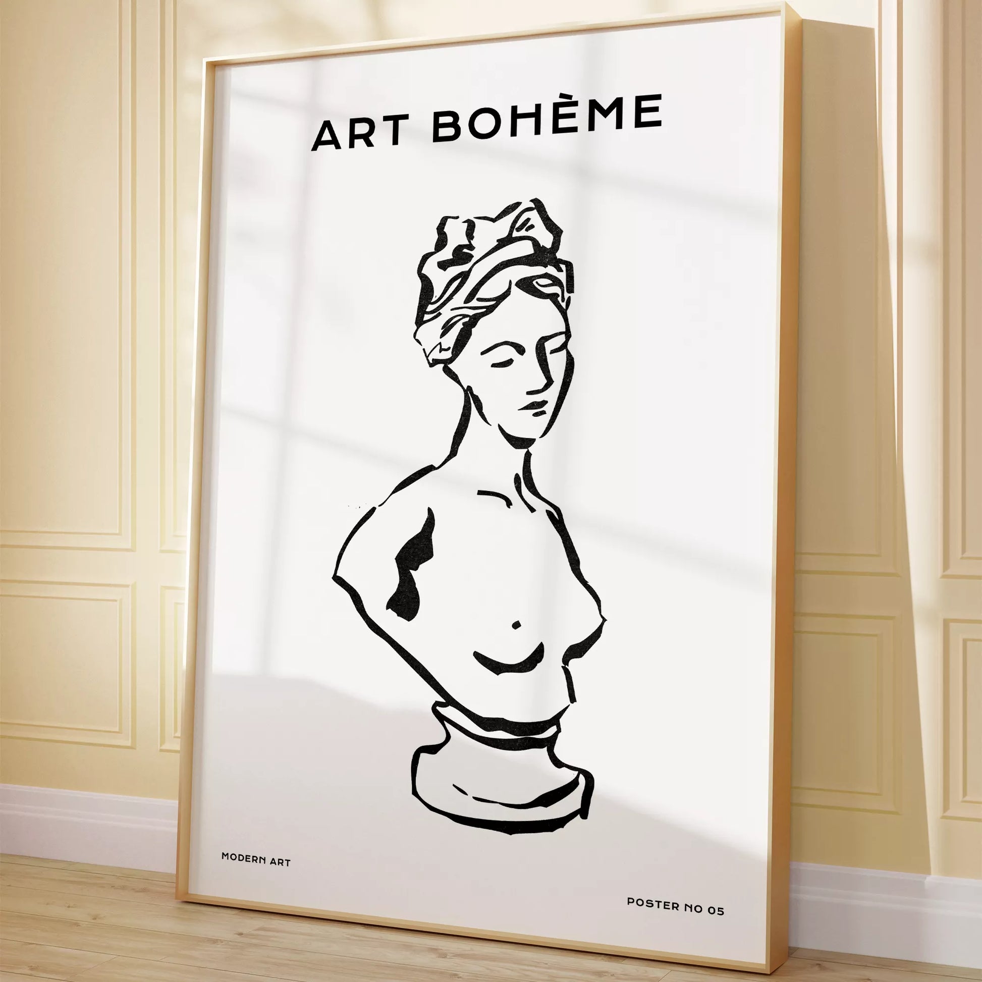 クラシック彫刻ラインアートポスター モダンインテリア ボヘミアンミニマリスト