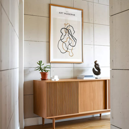 北欧ミニマリスト花瓶ボタニカルアートポスター ベージュ ボヘミアン ジャパンディ