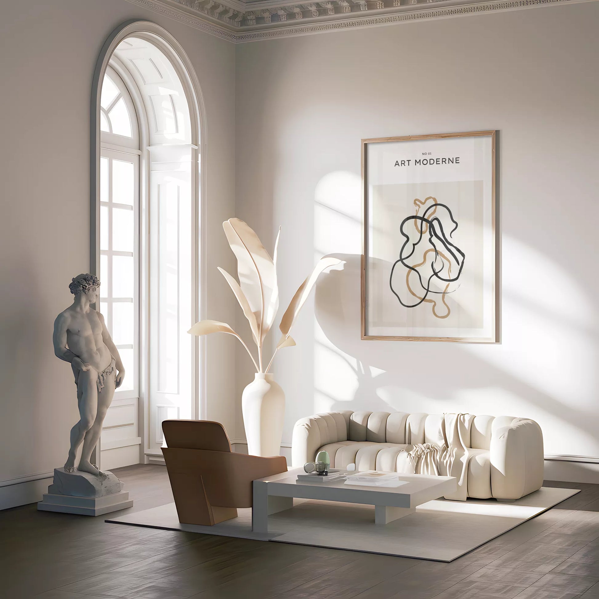 北欧ミニマリスト花瓶ボタニカルアートポスター ベージュ ボヘミアン ジャパンディ