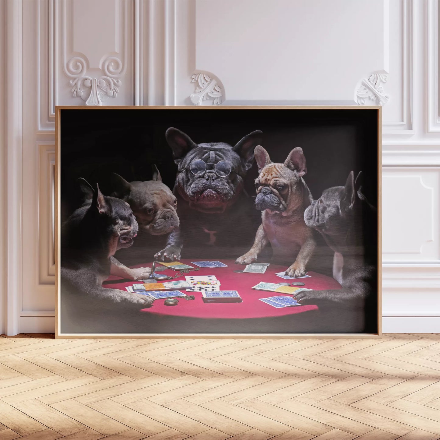 アートポスター フレンチブルドッグ ポーカー ブラック ポップアート