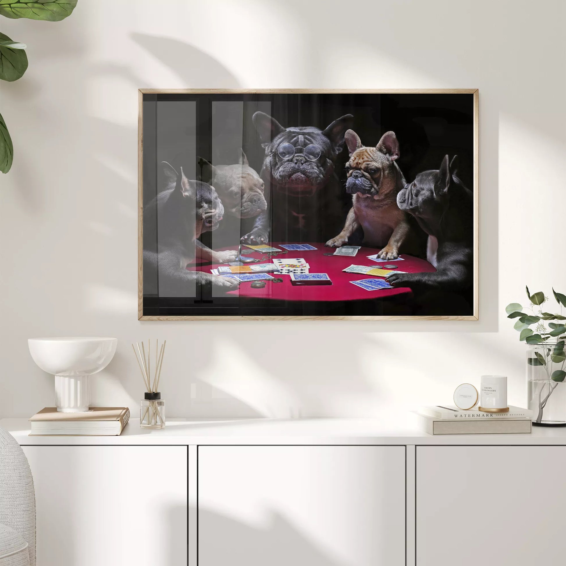 アートポスター フレンチブルドッグ ポーカー ブラック ポップアート