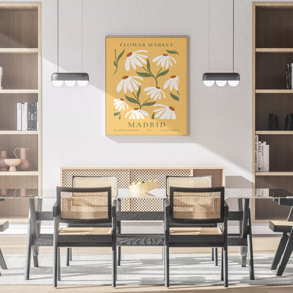 マドリッドの花市場、ヴィンテージ風マーガレットデザイン