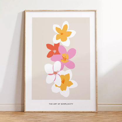 トロピカルフラワー ボタニカルアート ポスター モダンインテリア ミニマリスト