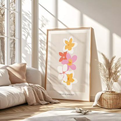 トロピカルフラワー ボタニカルアート ポスター モダンインテリア ミニマリスト