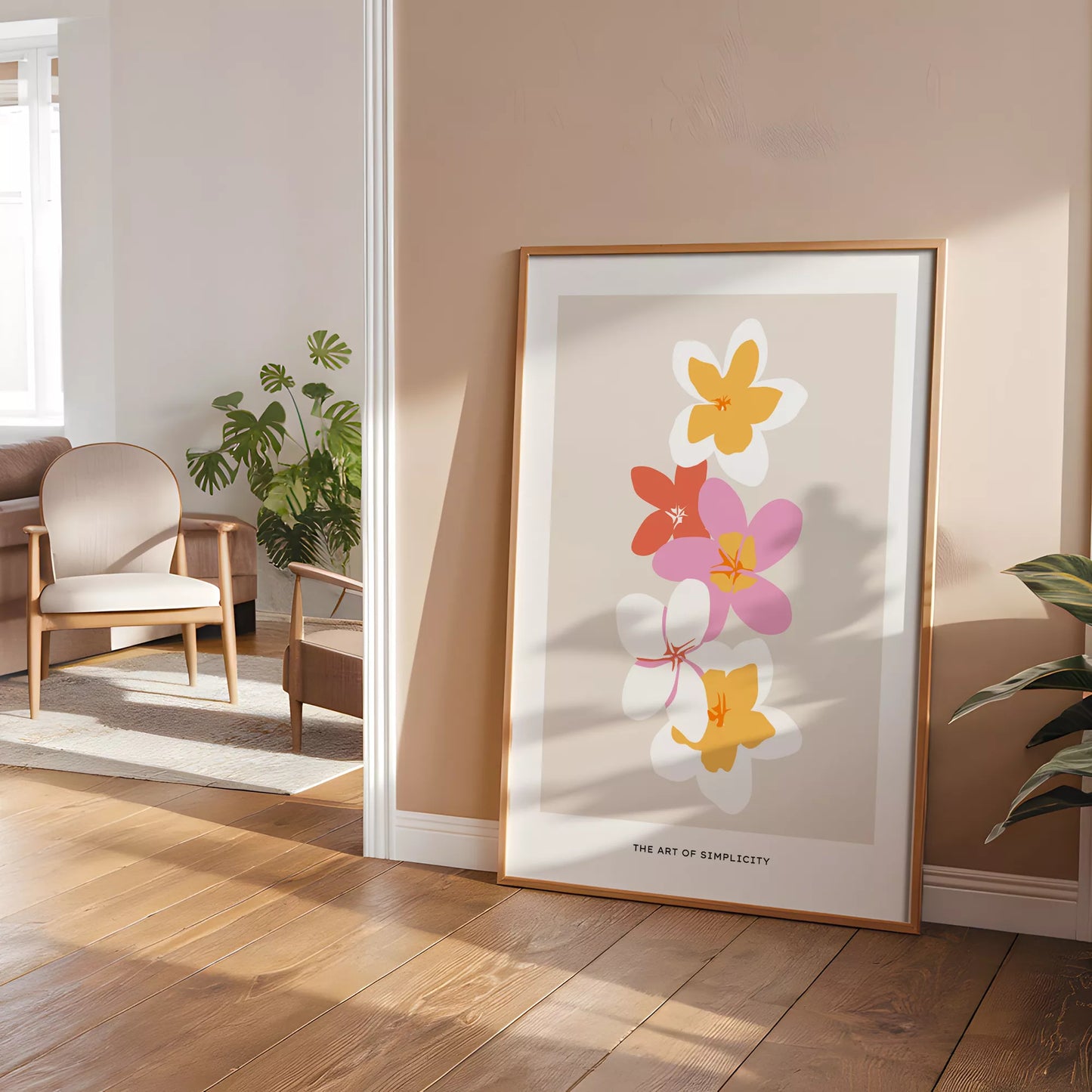 トロピカルフラワー ボタニカルアート ポスター モダンインテリア ミニマリスト