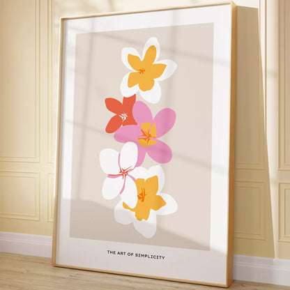 トロピカルフラワー ボタニカルアート ポスター モダンインテリア ミニマリスト