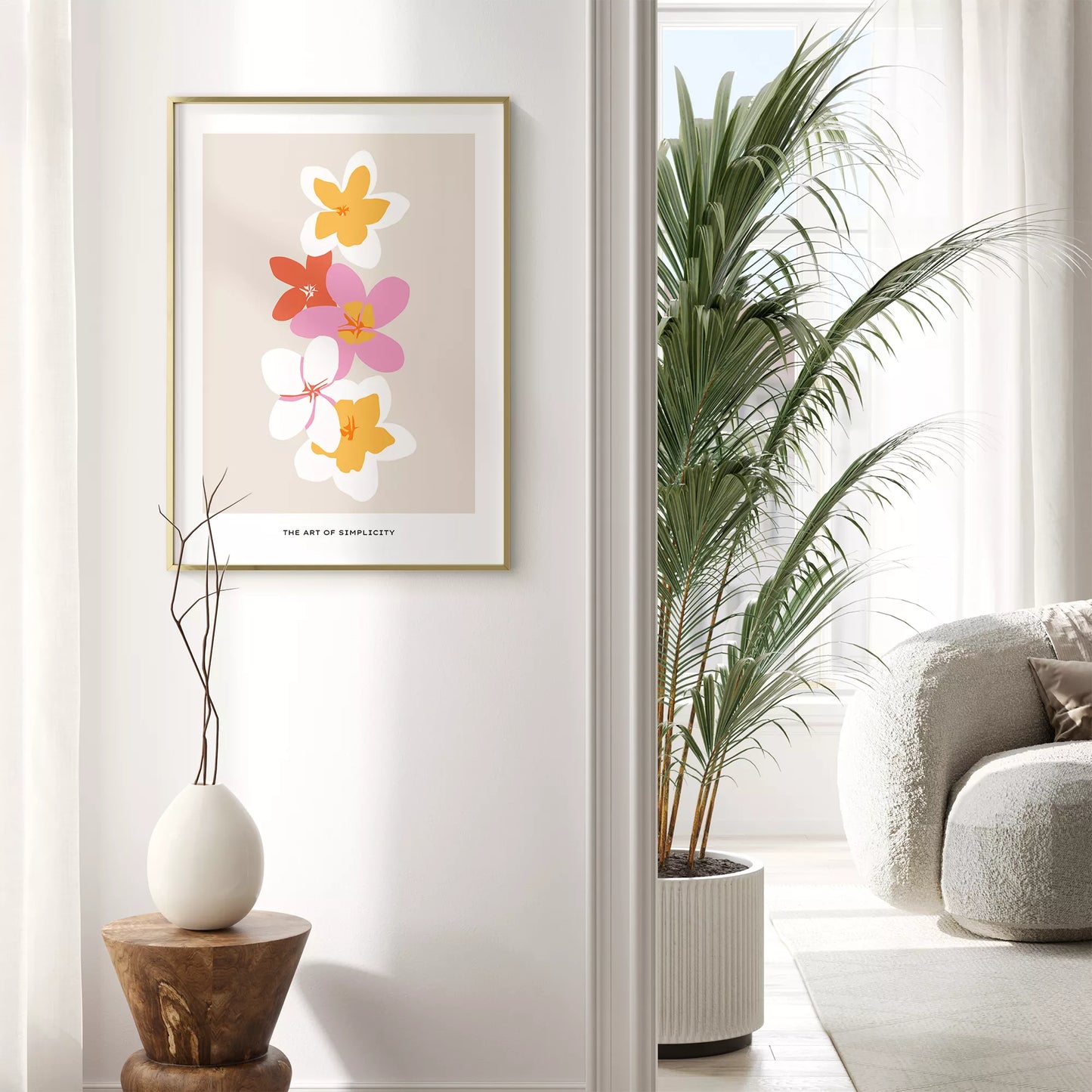 トロピカルフラワー ボタニカルアート ポスター モダンインテリア ミニマリスト