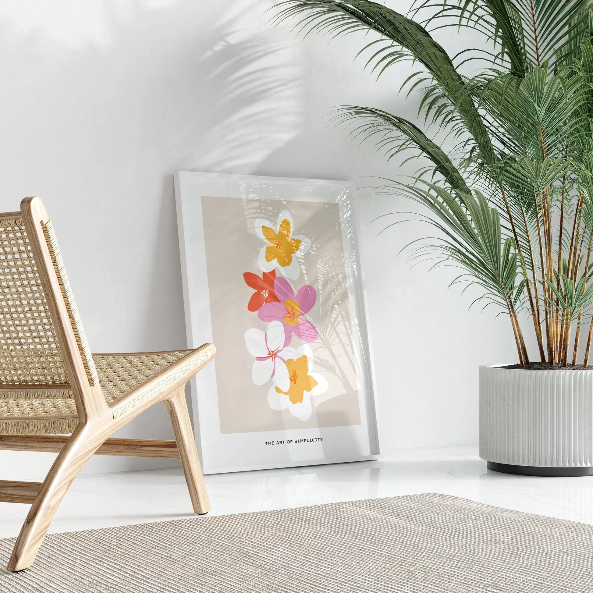 トロピカルフラワー ボタニカルアート ポスター モダンインテリア ミニマリスト