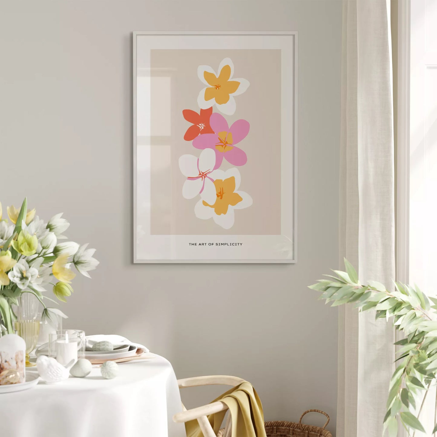 トロピカルフラワー ボタニカルアート ポスター モダンインテリア ミニマリスト