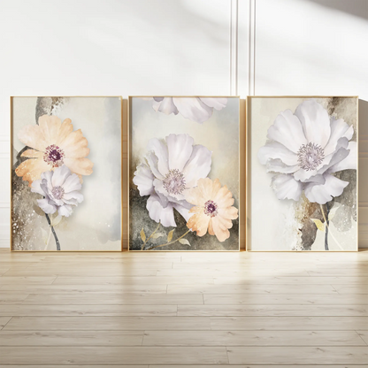 抽象的なゴールドマーブル調の高級感あるアートポスター 北欧モダンインテリア 3枚セット