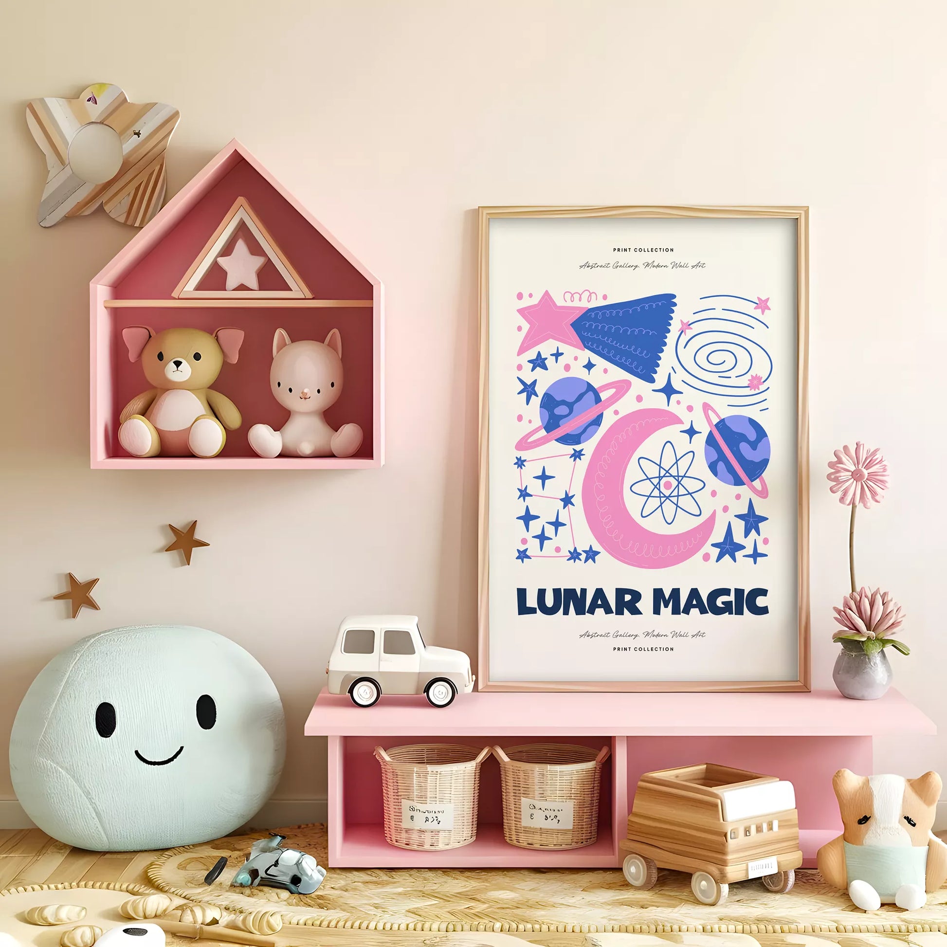 宇宙月惑星抽象画アートポスター ルナーマジック現代アート