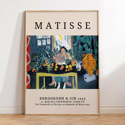 マティス風 インテリア画 ターコイズ イエロー ボタニカル ダイニング