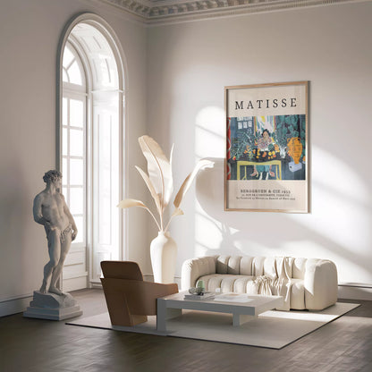 マティス風 インテリア画 ターコイズ イエロー ボタニカル ダイニング