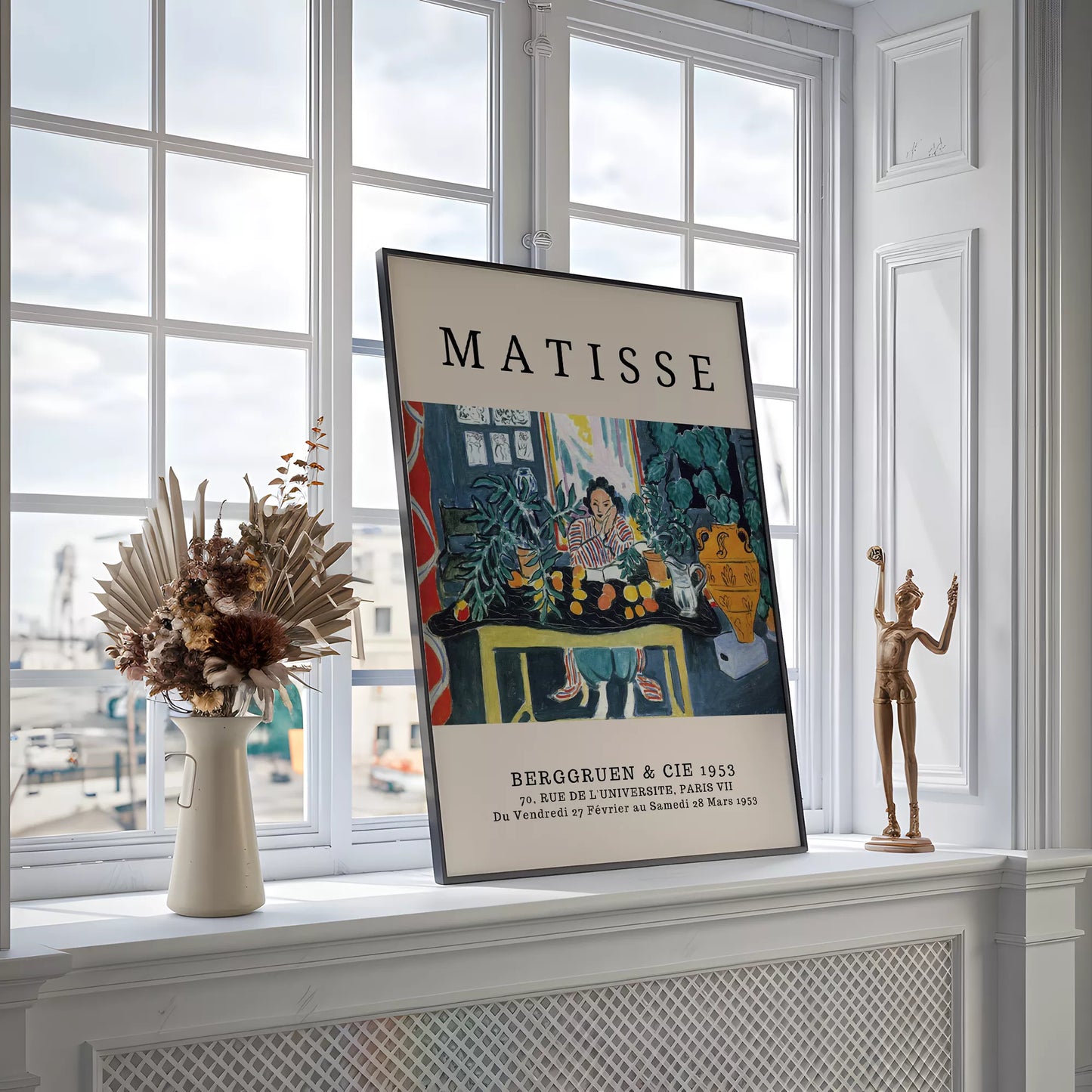 マティス風 インテリア画 ターコイズ イエロー ボタニカル ダイニング