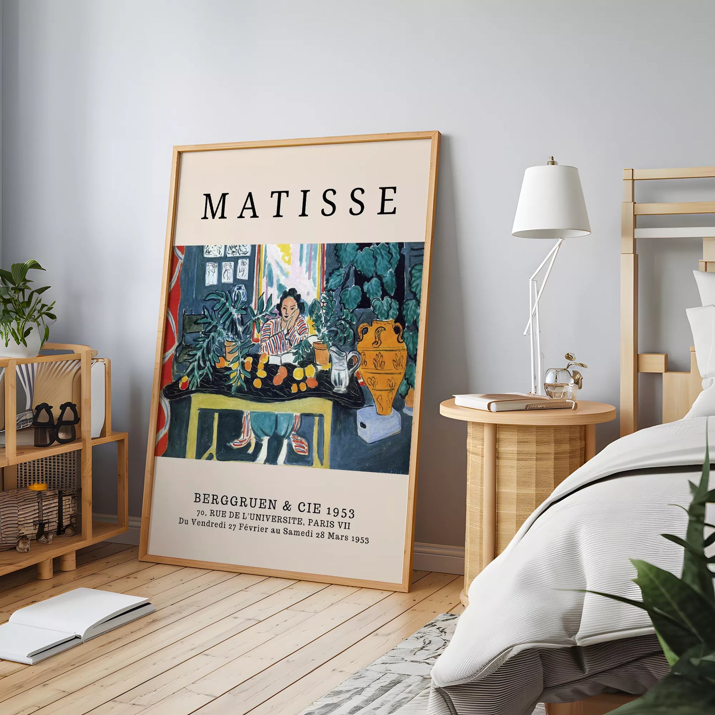 マティス風 インテリア画 ターコイズ イエロー ボタニカル ダイニング