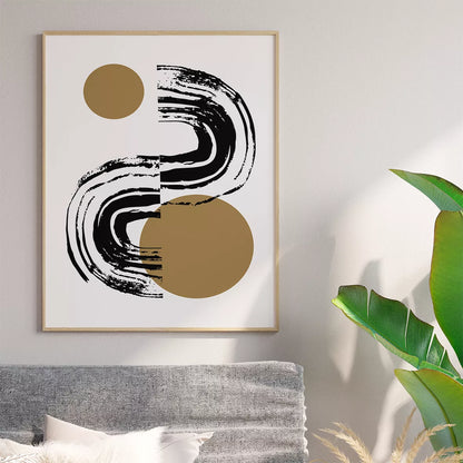 抽象ブラックゴールドの高級感あるアートポスター 北欧モダンインテリア 3枚セット
