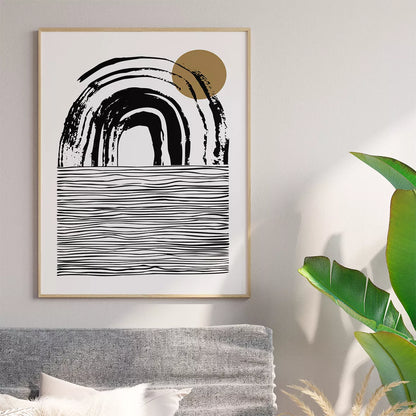 抽象ブラックゴールドの高級感あるアートポスター 北欧モダンインテリア 3枚セット