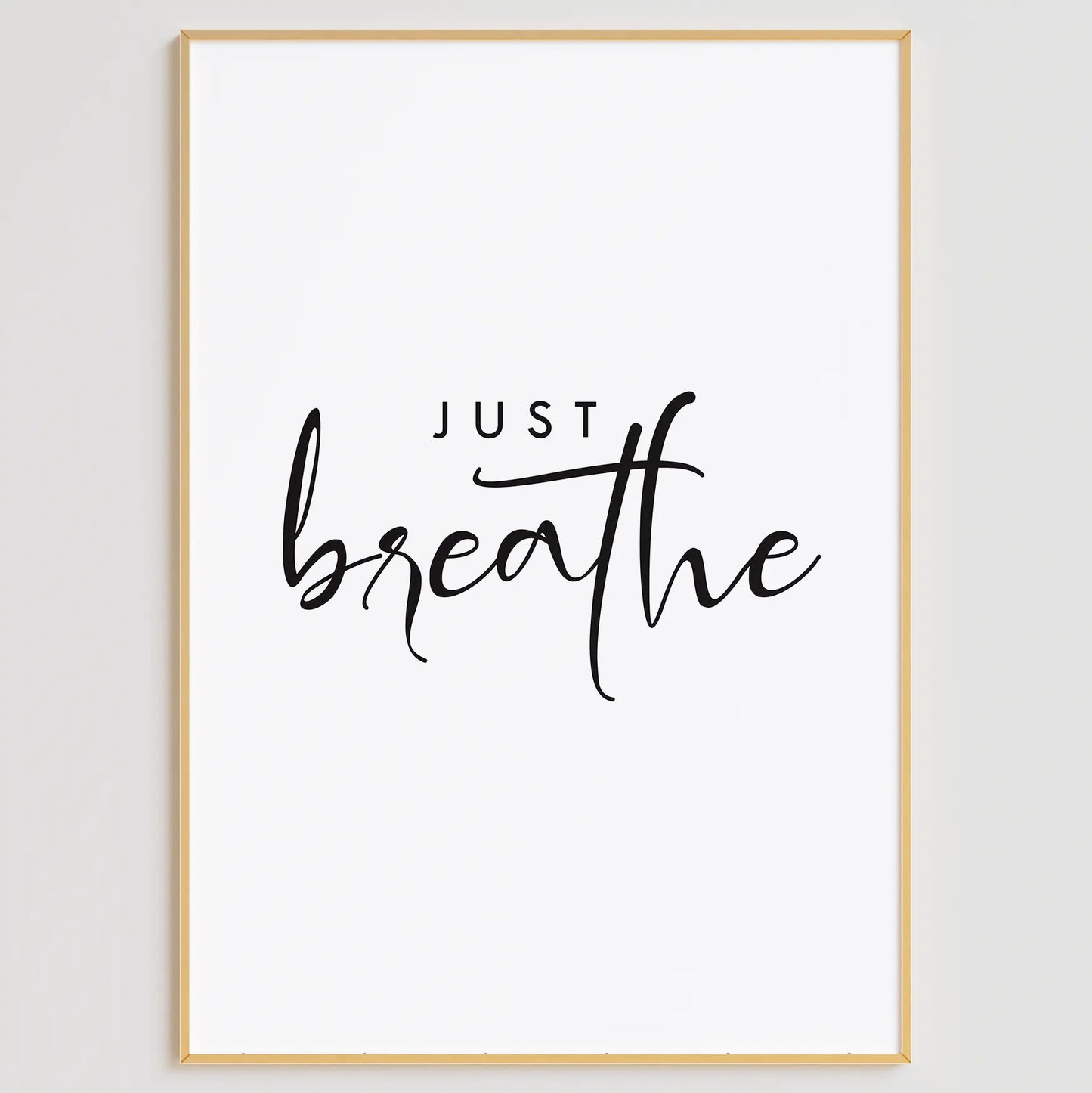 アートポスター モダン フローラル "Just Breathe" ブラウン＆ホワイト 壁掛け 3枚セット