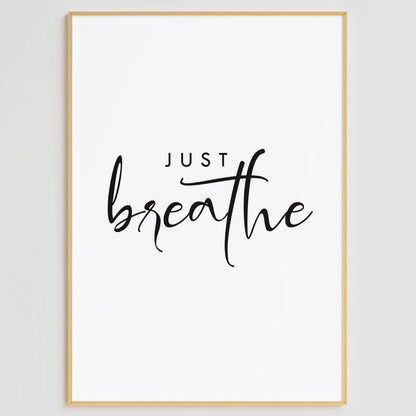 アートポスター モダン フローラル "Just Breathe" ブラウン＆ホワイト 壁掛け 3枚セット