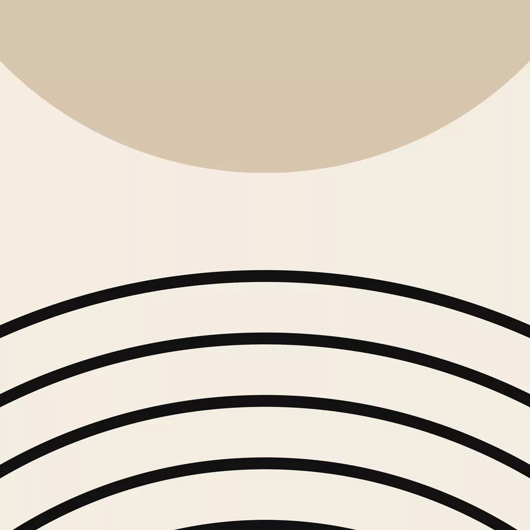 幾何学的なラインアートと円形のモダンな3点セット壁掛けアート