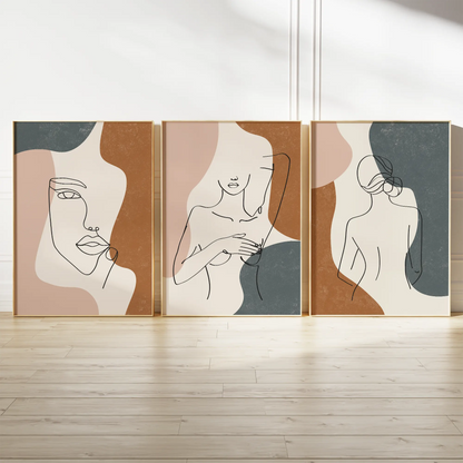 抽象的なゴールドマーブル調の高級感あるアートポスター 北欧モダンインテリア 3枚セット