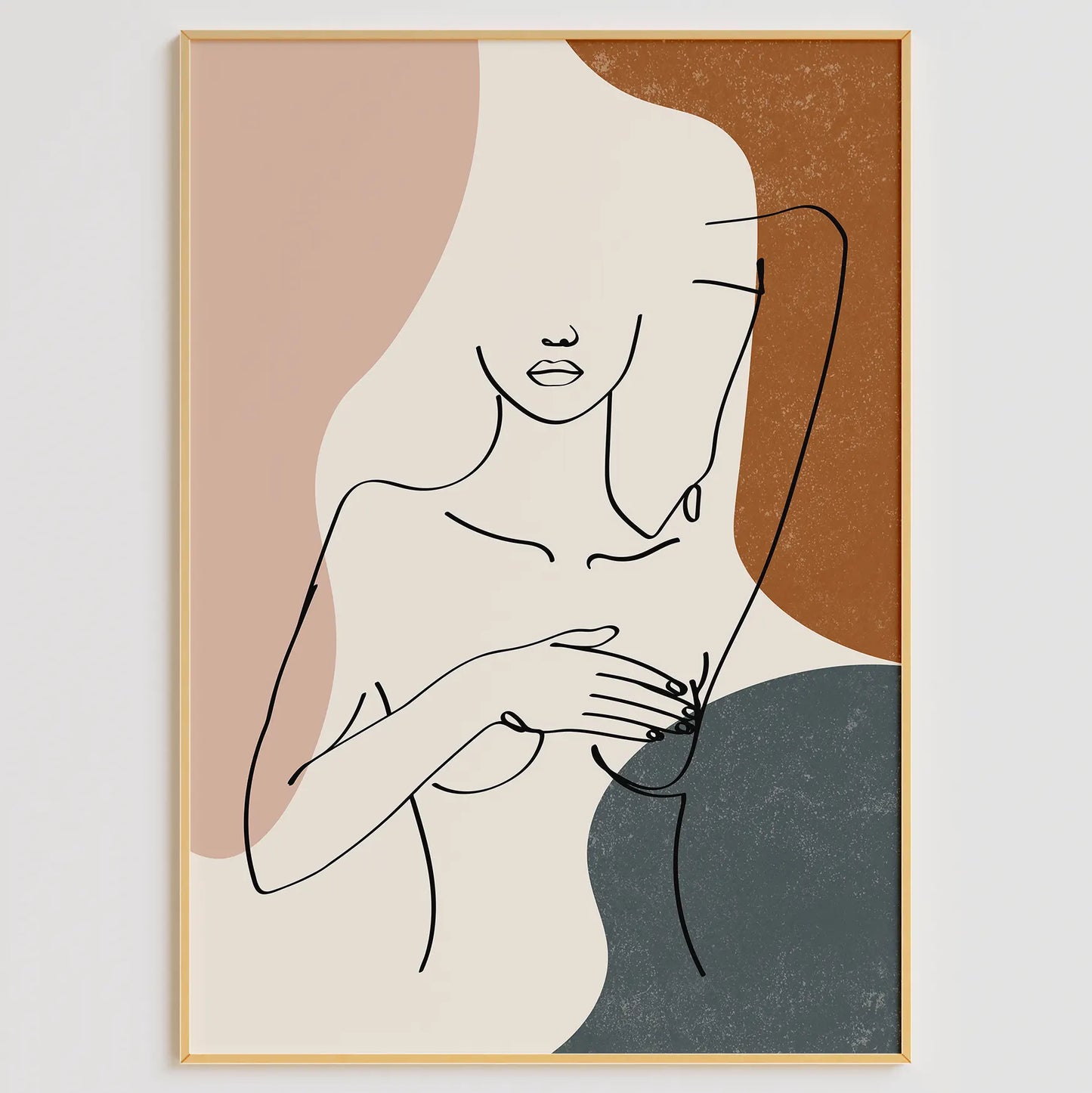 抽象的なゴールドマーブル調の高級感あるアートポスター 北欧モダンインテリア 3枚セット