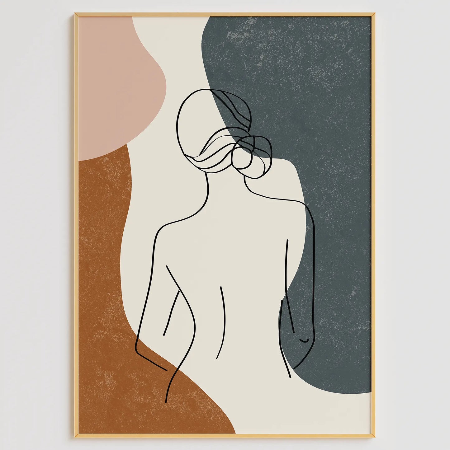 抽象的なゴールドマーブル調の高級感あるアートポスター 北欧モダンインテリア 3枚セット